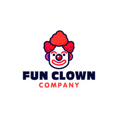 modern clown funny face logo sticker cartoon vector icon illustration
