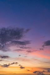sky with clouds and sun in the evening vertical
