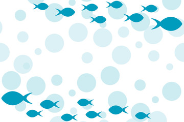 魚フレーム　長方形　水玉模様