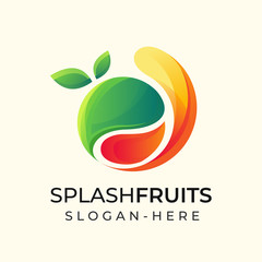 Splash Fruit Logo Design Template