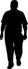 Black silhouette of walking man