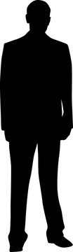 Vector Silhouette Of A Man In A Suit That Stands