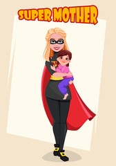 Supermother. Mother's day greeting card