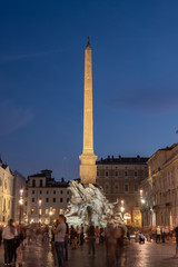 Fototapeta na wymiar View of Piazza Navona in Rome at night