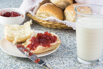 Fresh baked potato rolls.