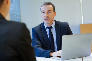 Executive woman having an interview for job position