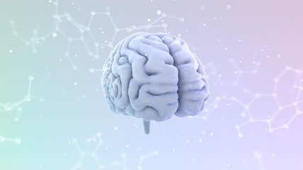Brain head human mental idea mind 3D illustration background