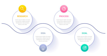 Infographic design with icons and 4 options or steps. Thin line vector. Infographics business concept. Can be used for info graphics, flow charts, presentations, web sites, banners, printed materials.