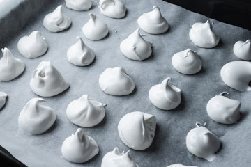 preparing meringue for baking