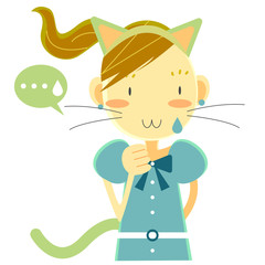 ネコ女子　ごまかす