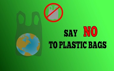 say no to plastic planet in a package with a warning sign