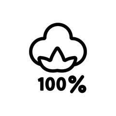 Cotton icon vector. Thin line sign. Isolated contour symbol illustration