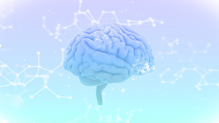 Brain head human mental idea mind 3D illustration background