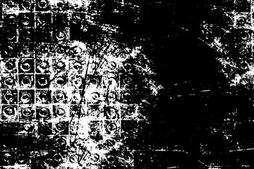 Grunge black and white. Destroyed by a monochrome background. Abstract destroyed texture
