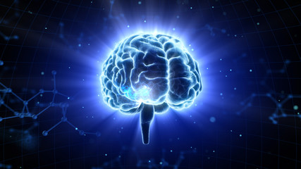 Fototapeta premium Brain head human mental idea mind 3D illustration background