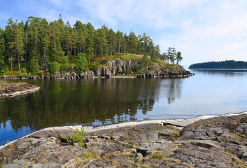 Beautiful summer landscape. Archipelago of Valaam. Ladoga.