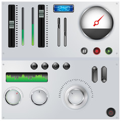 Analog controls interface set of icons