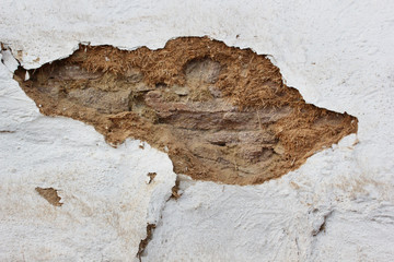 Weathered Old Earthen Wall. Textured Background.
