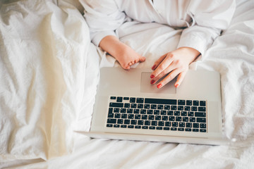 Disabled woman using computer.