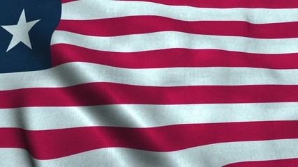 Liberia flag waving in the wind. National flag Republic of Liberia