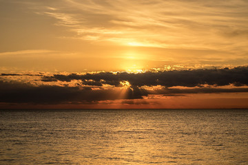 Sunrise over lake huron