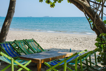 View of the sea at Nang Ram Beach, Rayong Province, Thailand