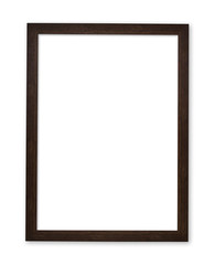 Wooden frame isolated on white background. Clipping path Inside and Outside include in this image.