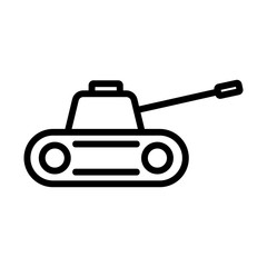 Army tank icon vector. Thin line sign. Isolated contour symbol illustration