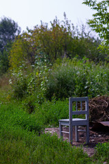 wooden chair in the countryside