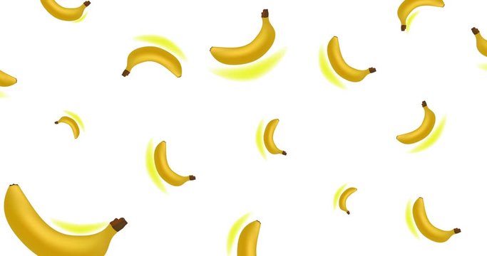 Stop motion bananas background. 4k animation video