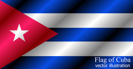 Happy Cuba day background. Bright background with flag of Cuba . Bright flag with folds. Vector.