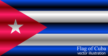 Happy Cuba day background. Bright background with flag of Cuba . Bright flag with folds. Vector.