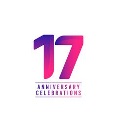 17 Years Anniversary Celebrations Vector Template Design Illustration
