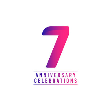 7 Years Anniversary Celebrations Vector Template Design Illustration