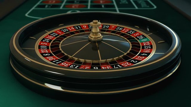 Casino roulette wheel loop. 3D render.