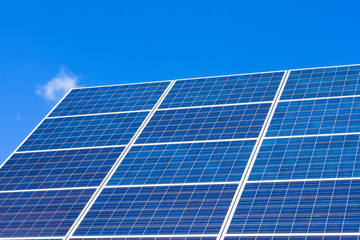 Blue sky and solar panels