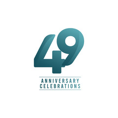 49 Years Anniversary Celebrations Vector Template Design Illustration