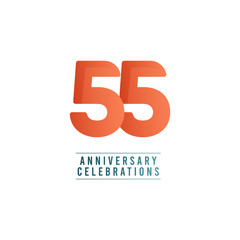 55 Years Anniversary Celebrations Vector Template Design Illustration