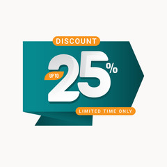 Discount up to 25% off Limited Time Only Label Vector Template Design Illustration