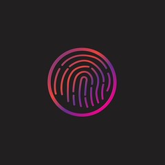 Abstract vector fingerprint icon