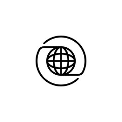 Globe world in round circle, vector symbol design