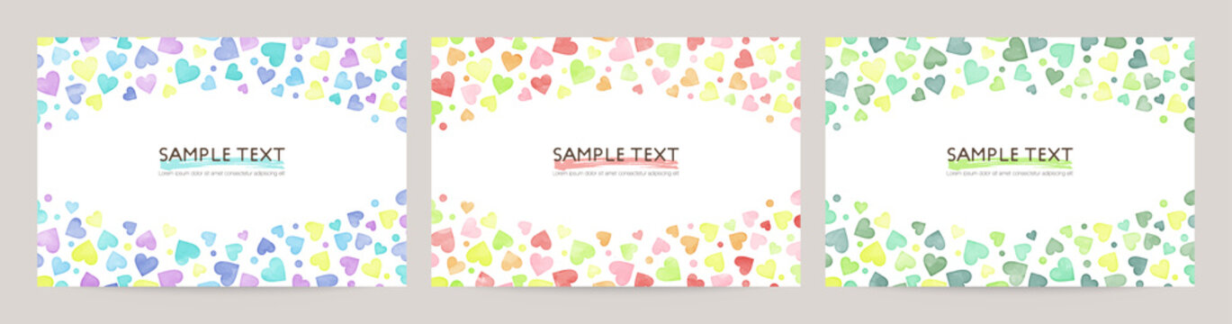 colorful heart pattern background for card