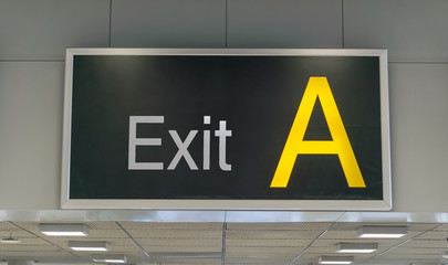 Exit sign A, Signs for walking directions to the exit.