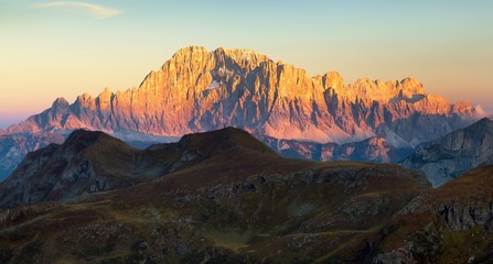 Naklejka na ściany i meble Evening view of Mount Civetta