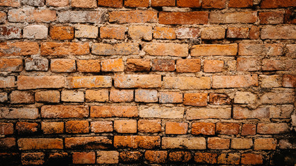 red brick wall background.