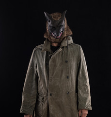 werewolf on a black background