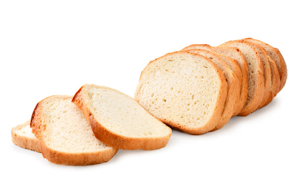 Sliced bread on a white close-up. Isolated