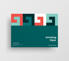 Creative business presentation vector A4 horizontal orientation front page mock up. Modern corporate report cover abstract geometric illustration design layout. Company identity brochure template.