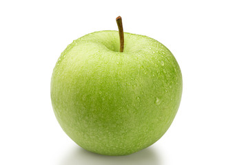 closeup isolated juicy green apple