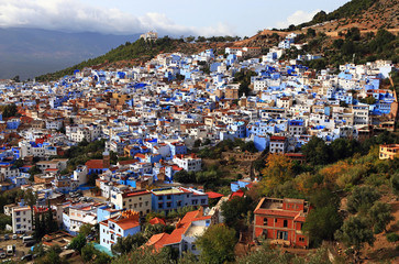 Fototapeta premium The blue city of Chefchaouen in Morocco. Architecture, views, street landscapes
